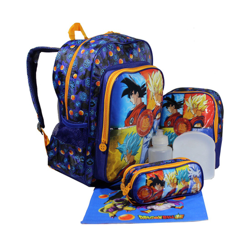 Mochila Rodinhas Dragon Ball Z Goku Vegeta + Estojo De Lapis