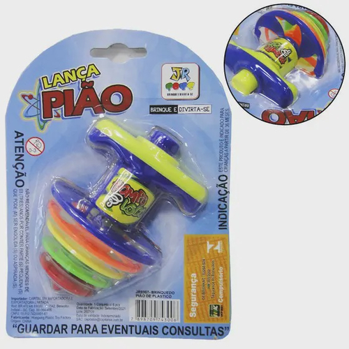 Pião De Brinquedo Infantil Com Lançador - Compre Agora - Feira da Madrugada  SP