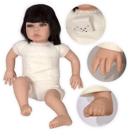 Boneca Recém- Nascido Infantil Reborn Adora Morena Silicone