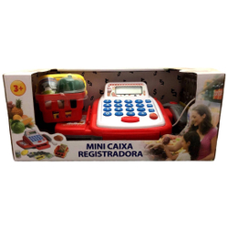 Mini Caixa Registradora Infantil Acessórios Vermelho Branco Menor preço em Mini Caixa Registradora Infantil Acessórios Vermelho Branco