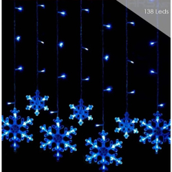 Pisca Pisca Cascata De Natal Flocos de Neve Decoração Com 8 Funções 110 v Menor preço em Pisca Pisca Cascata De Natal Flocos de Neve Decoração Com 8 Funções 110 v