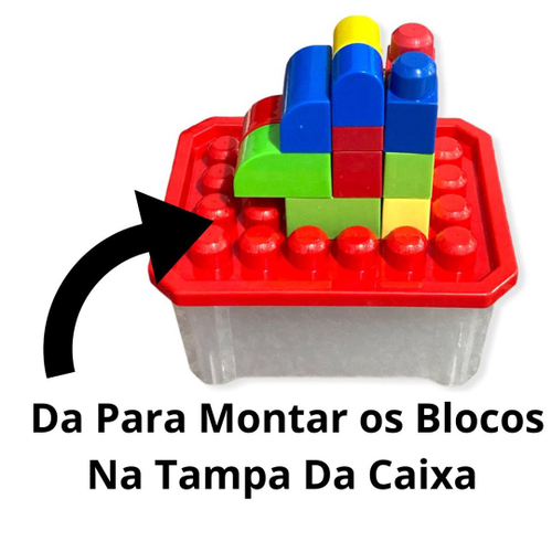 Blocos de Montar 22 Peças MK165 BOX BLOCK Infantil Educativo Pedagógico  Encaixe Didático Dia da Criança