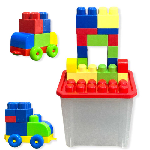 Blocos de Montar 22 Peças MK165 BOX BLOCK Infantil Educativo Pedagógico  Encaixe Didático Dia da Criança