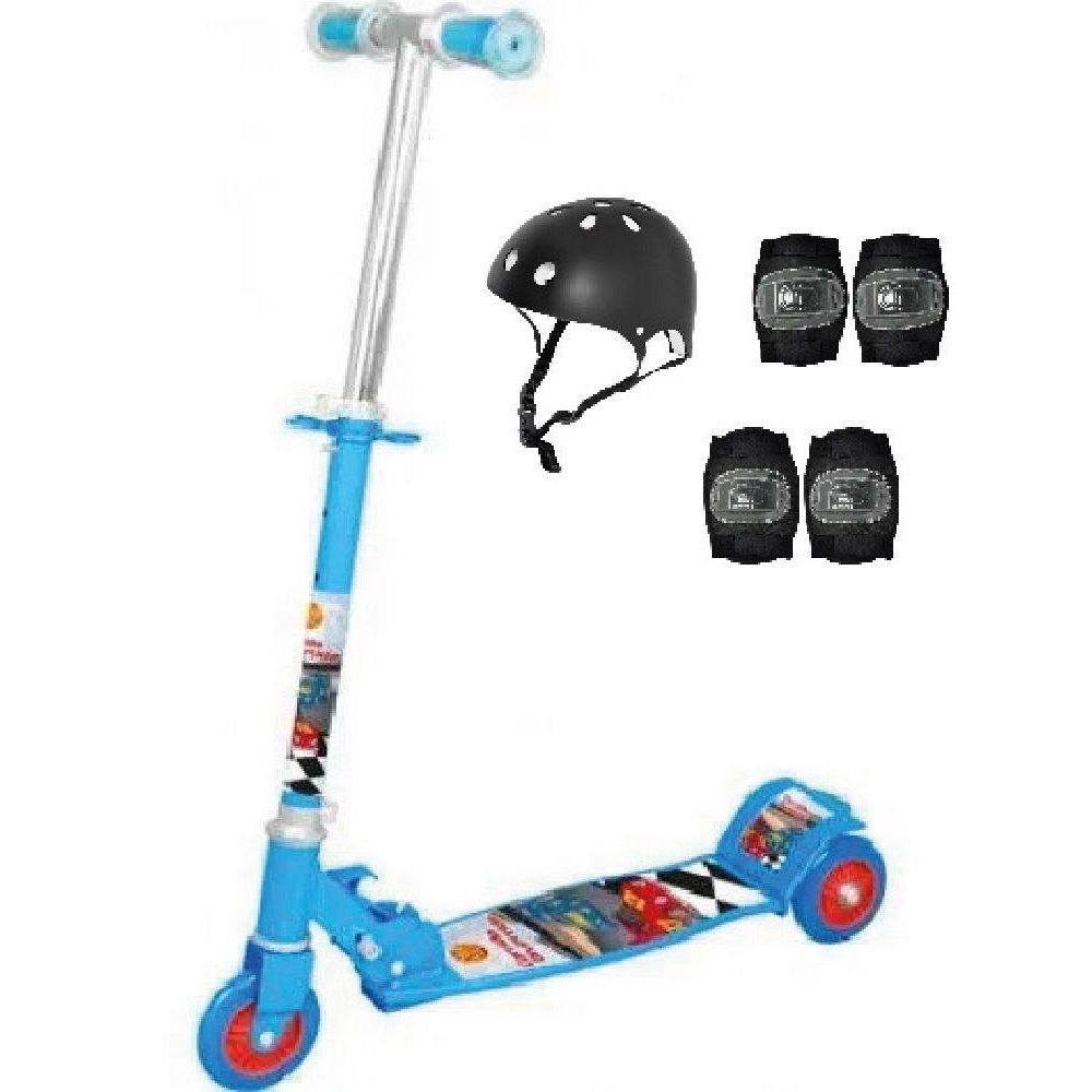 Brinquedo De Crianças Patinete Azul De Carros De Corrida em