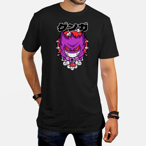 Camiseta Algodão Basica Pokebola Anime Pokemon Gengar Roxo