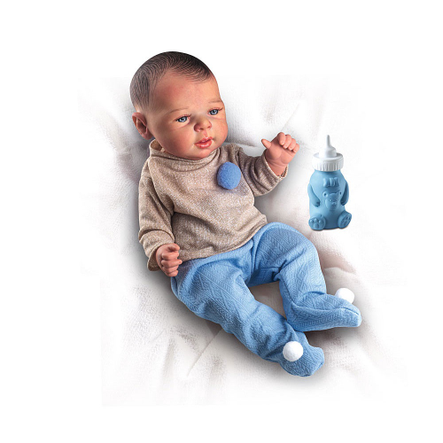 Boneca Bebe menino,2255cm Bebê Reborn de silicone original,Olhos abertos  reborn baby realista com genitales traje azul garrafa, chupeta silicone  sólido molinho corpo inteiro lavável,Loiro : : Brinquedos e  Jogos