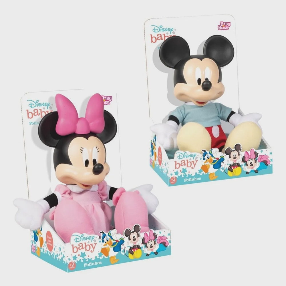 Pelúcias Disney Baby Fofinho Mickey e Minnie 30cm - Baby Brink na  Americanas Empresas