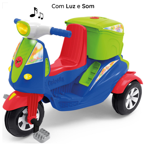 Moto Uno Calesita Triciclo Infantil 2 Em 1 Pedal e Passeio c/ Som Luz  Motoca Tonkinha Carrinho 1035