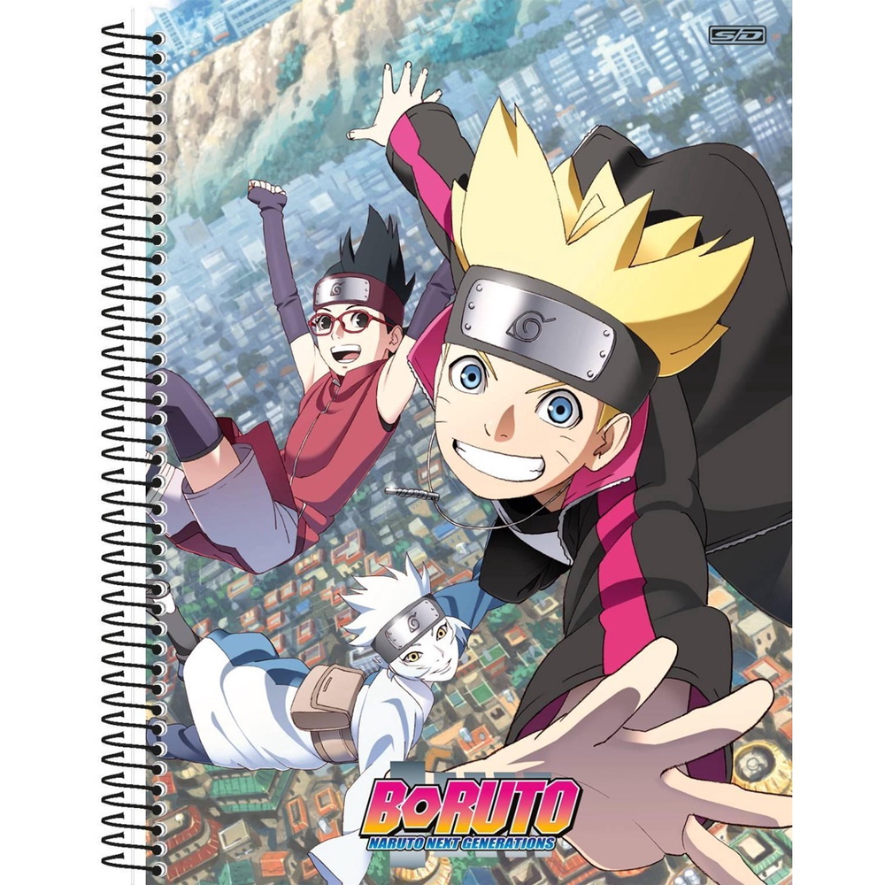 Caderno Otaku Escola Espiral Grande 10 Matéria Naruto Minato