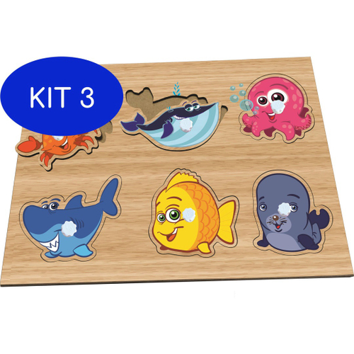 Kit Com 4 Quebra Cabeça De Animais Mdf Pedagógico Kids em Promoção na  Americanas