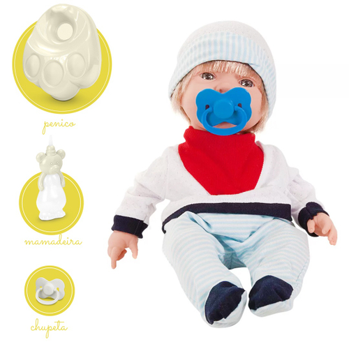 Boneco Bebe Bebezinho Real Menino Reborn Faz Xixi - Roma com o