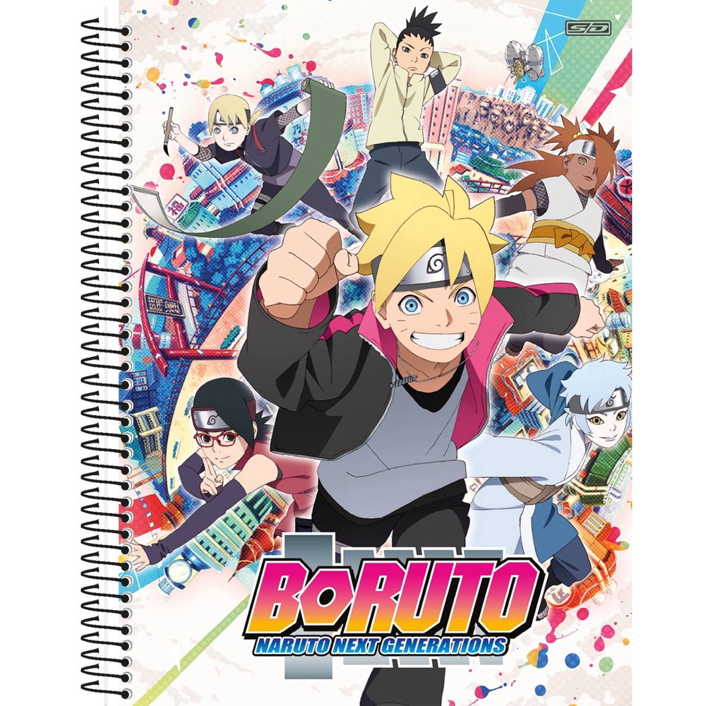 Caderno 1 Matérias Boruto Anime Naruto Universitário – Papelaria Giga