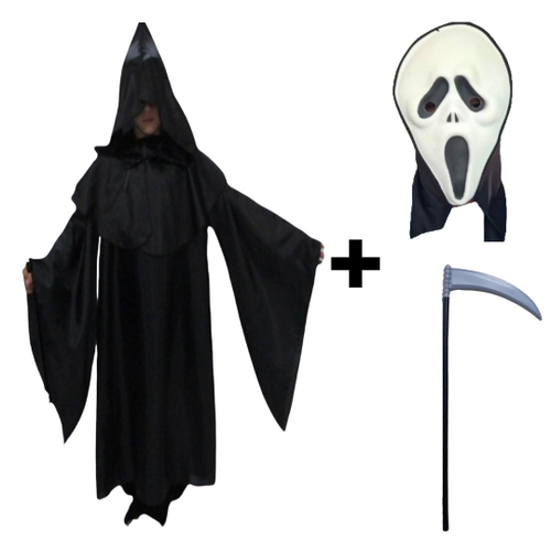 Fantasia de Halloween Morte Adulto Masculino Com Capuz e Máscara em  Promoção na Americanas