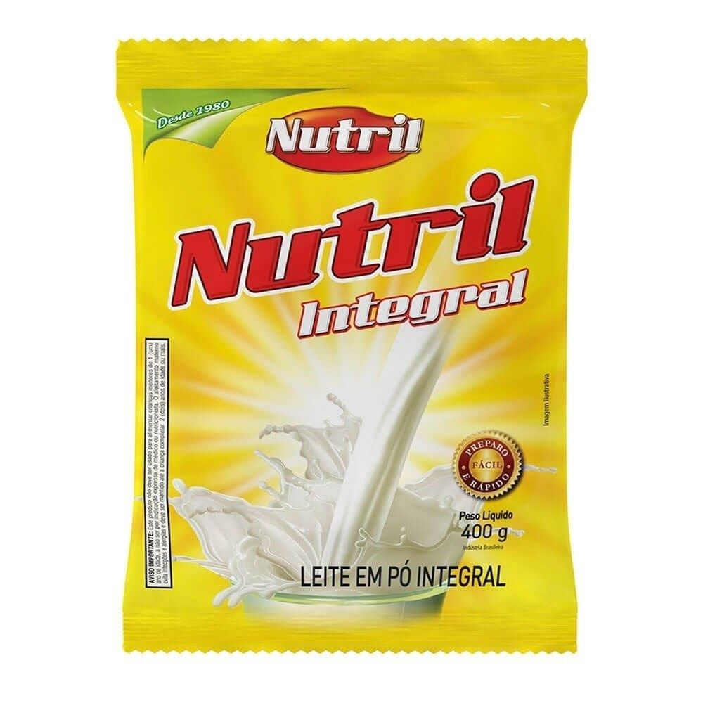 Leite Em Pó Integral Sachê 400g - 25 Unidades - Nutril No Shoptime