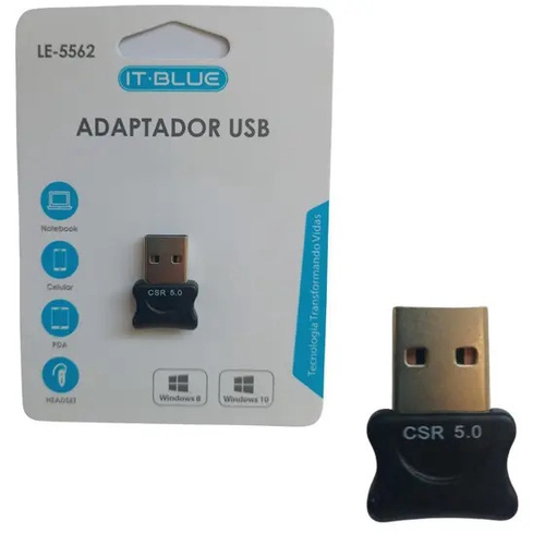 Adaptador bluetooth usb 5 0 pc transmissor e adaptador it blue em