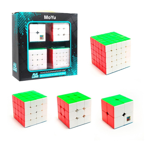 Kit Cubo Mágico Profissional MoYu 2x2 / 3x3 / 4x4 / 5x5 - Cubo ao