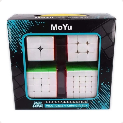 Kit Cubo Mágico Profissional MoYu 3x3 e 4x4 Carbon - Cubo Mágico