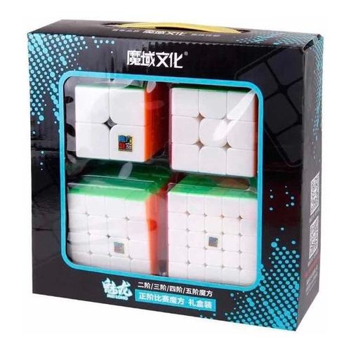 Cubo Mágico Qiyi Kit 4 Peças - Speed 2x2, 3x3, 4x4 e 5x5