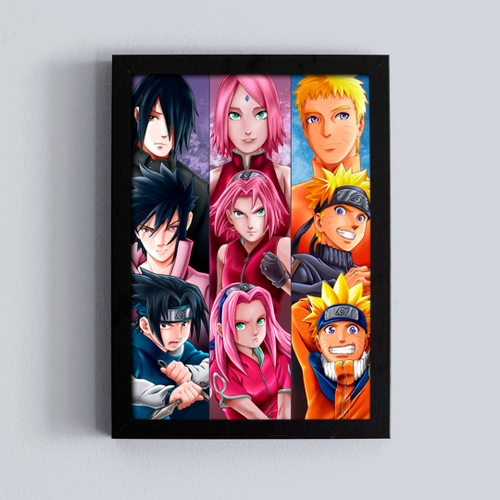 Quadro Decorativo Poster Anime Naruto Classico serie mangá Emoldurado  30x42cm no Shoptime