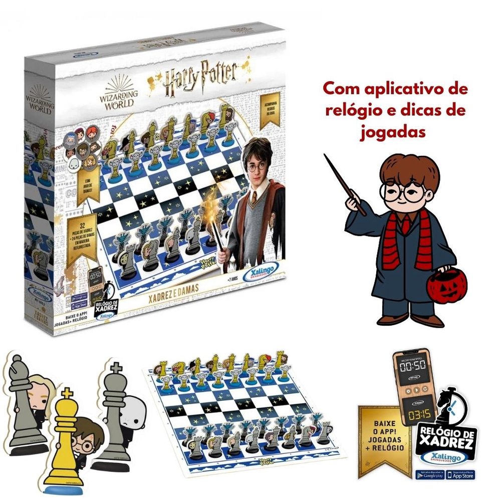 Jogo de Tabuleiro - Ludo - Harry Potter - Wizarding World - Xalingo