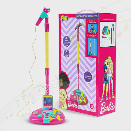 Conjunto Musical Barbie Meu Primeiro Karaokê C/ Microfone