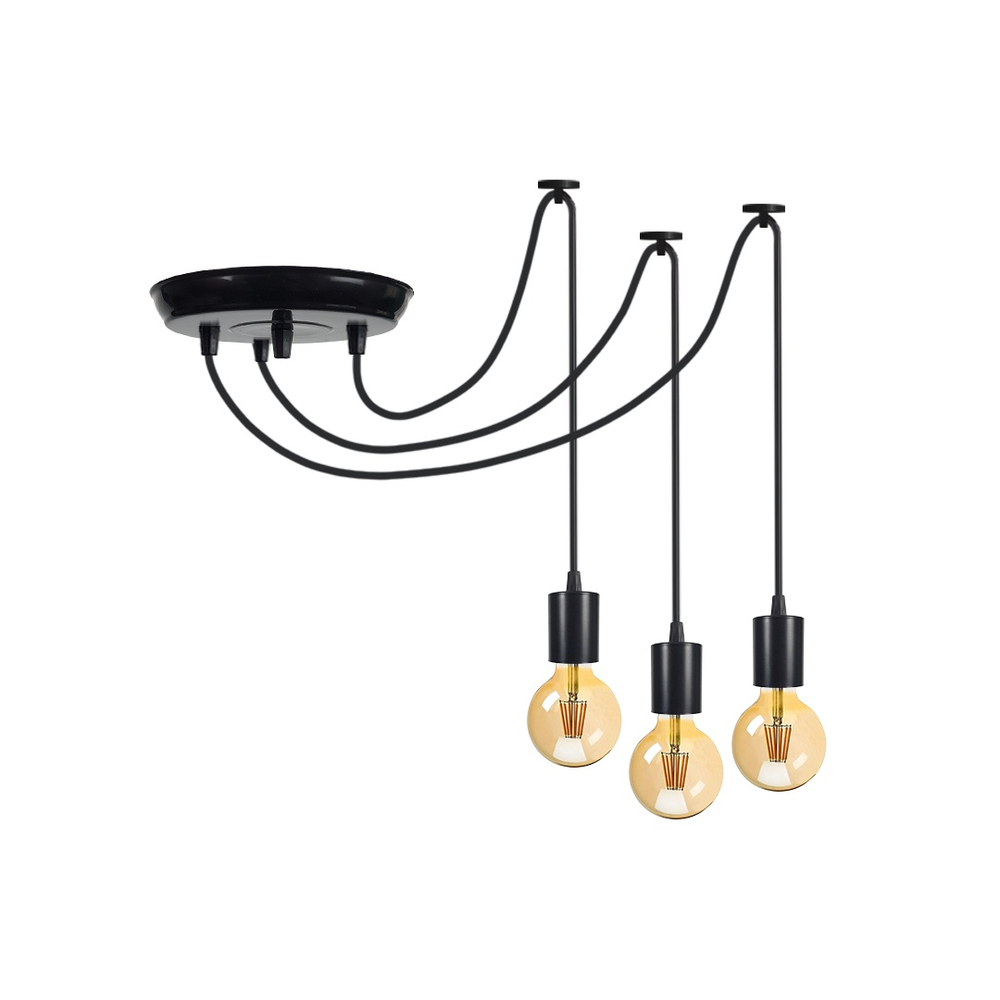 Pendente luminária aranha 03 fios de teto no Shoptime