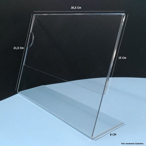 Display Em Acrílico Cristal Porta Folheto A4 Horizontal Submarino