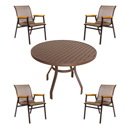 Conjunto de mesa com 4 cadeiras para varanda jardim e piscina - Sarah  Móveis em Promoção na Americanas