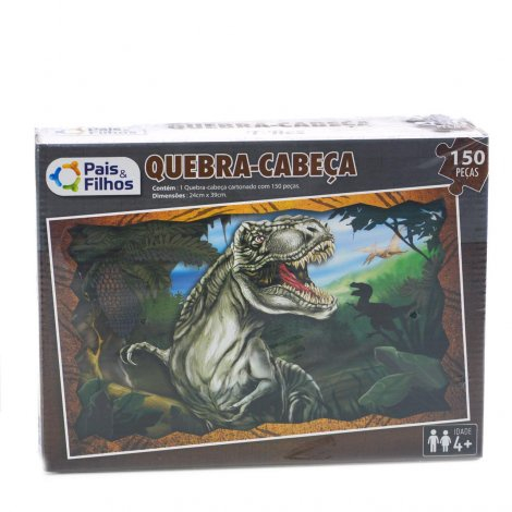 Jogo Quebra Cabeça Infantil Meninos T-rex Dinossauro 150 Pçs em Promoção na  Americanas