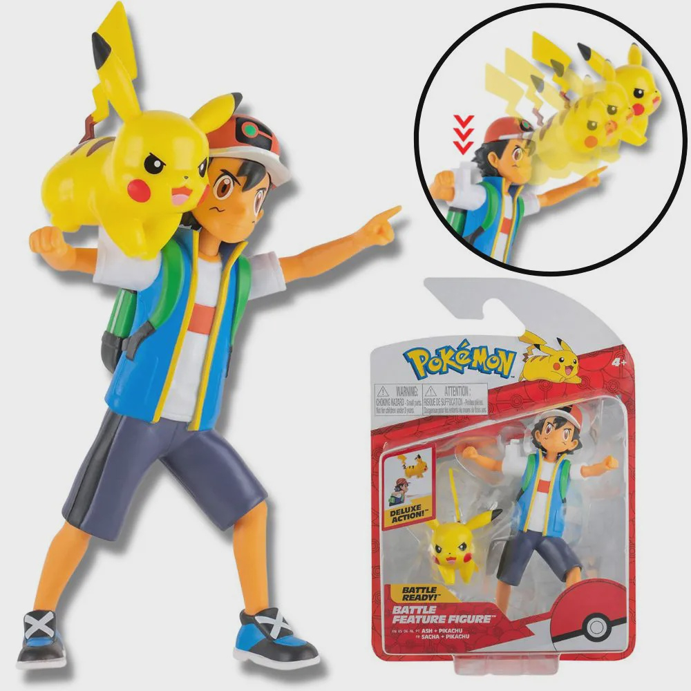 Boneco Pokémon Ash + Pikachu - Sunny Brinquedos