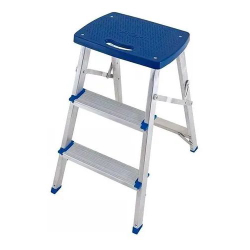 Escada 3 Degraus Banqueta Aluminio Azul Mor Menor preço em Escada 3 Degraus Banqueta Aluminio Azul Mor