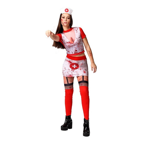 Fantasia Enfermeira Zumbi Halloween Feminino Adulto Terror