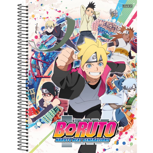 Caderno Espiral 1 Matéria Boruto Anime Naruto Escolar - São