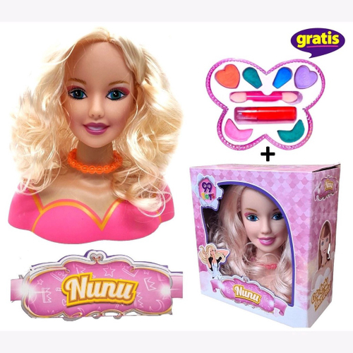 Boneca Cabeça Busto P Maquiar Acessórios + Maquiagem