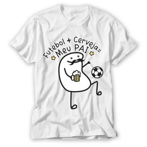 Camiseta flork meme dia dos pais Futebol + cerveja = meu Pai em