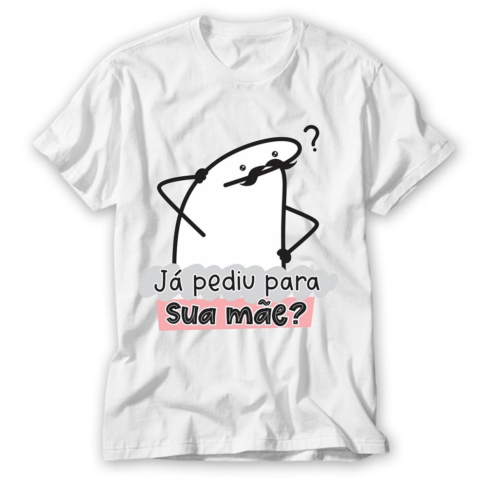 Camisa desenho de palito meme flork - Cheguei para alegrar o seu dia -  Branca