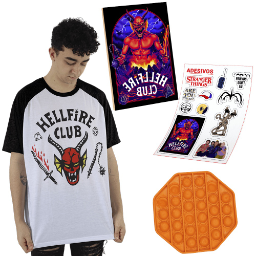 Camiseta Camisa Stranger Things Hellfire Club Manga Curta em Promoção na  Americanas