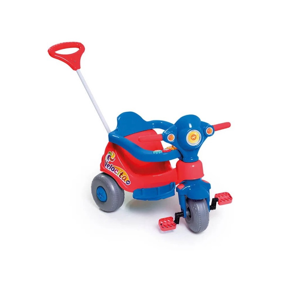 Motoca Infantil Triciclo Pedalar Menino Menina Cor Vermelho