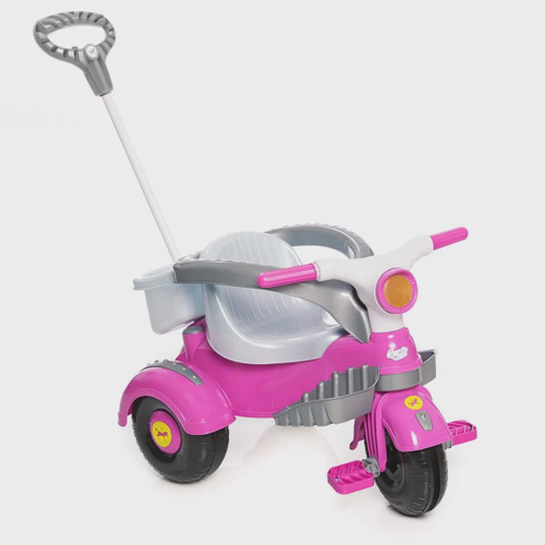 Motoca Infantil Carrinho Toyciclo Quadriculo para Crianças de Treinamento  com 4 Rodas sem Pedal (Rosa)