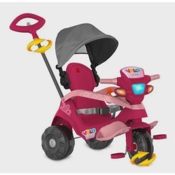 Triciclo Velobaby Reclinável Com Capota Passeio E Pedal Pink Menor preço em Triciclo Velobaby Reclinável Com Capota Passeio E Pedal Pink