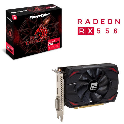Placa de vídeo Radeon rx 550 2GB GDDR5 axrx 550 2GBD5-DH red dragon ...