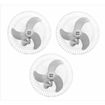 Kit 3 Ventiladores Parede Oscilante 60Cm Branco Bivolt 200W