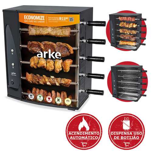 Espeto Giratório Elétrico Churrasco com Base - Issi Grill - issigrill