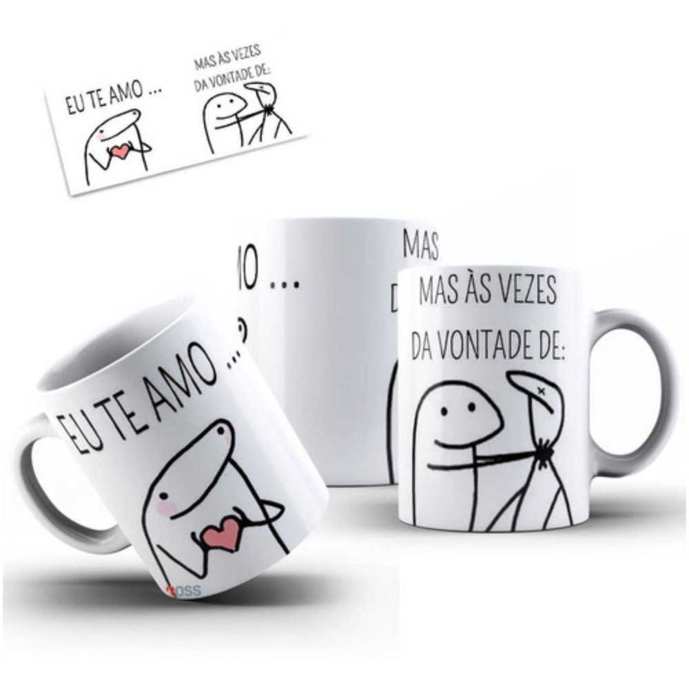 Caneca Bento Flork Memes Engraçados - Eu Te Amo Mas Às Vezes em