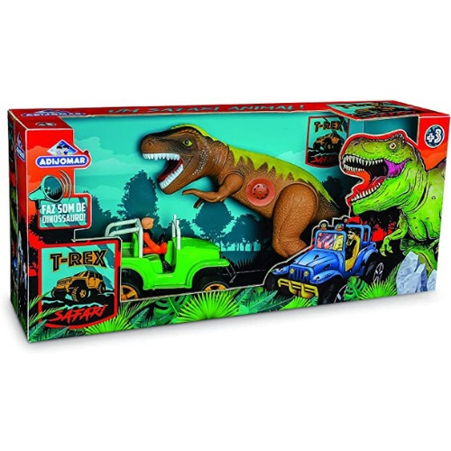 Brinquedo Dinossauro Rex Safari Dinossauro Carro E Boneco em