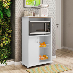 Balcão Alto Armário Multiuso Com Nicho Para Microondas 1 Portas 2 Fruteiras Cozinha Branco é boa?