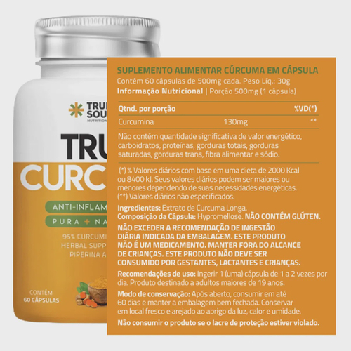 Curcuma 60 Capsulas - True Source Em Promoção Na Americanas