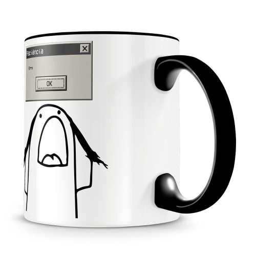 Caneca Flork Meme Boneco Palito Carregando Paciência Erro - R$ 29,99