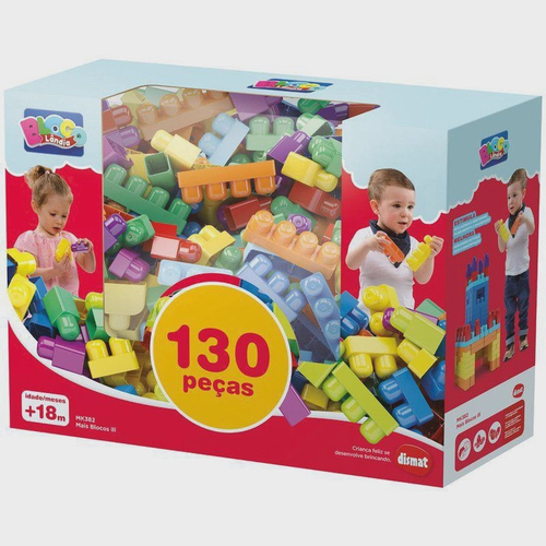 Caixa de Brinquedo com Blocos de Montar 22 Peças - Wp Connect