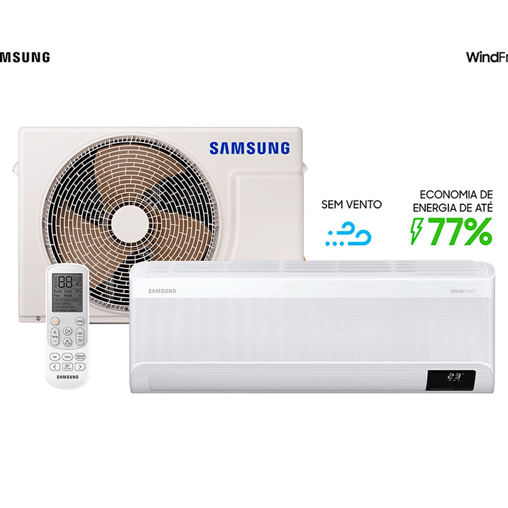 Ar-condicionado Split Inverter Samsung WindFree Sem Vento 9.000 BTUs ...